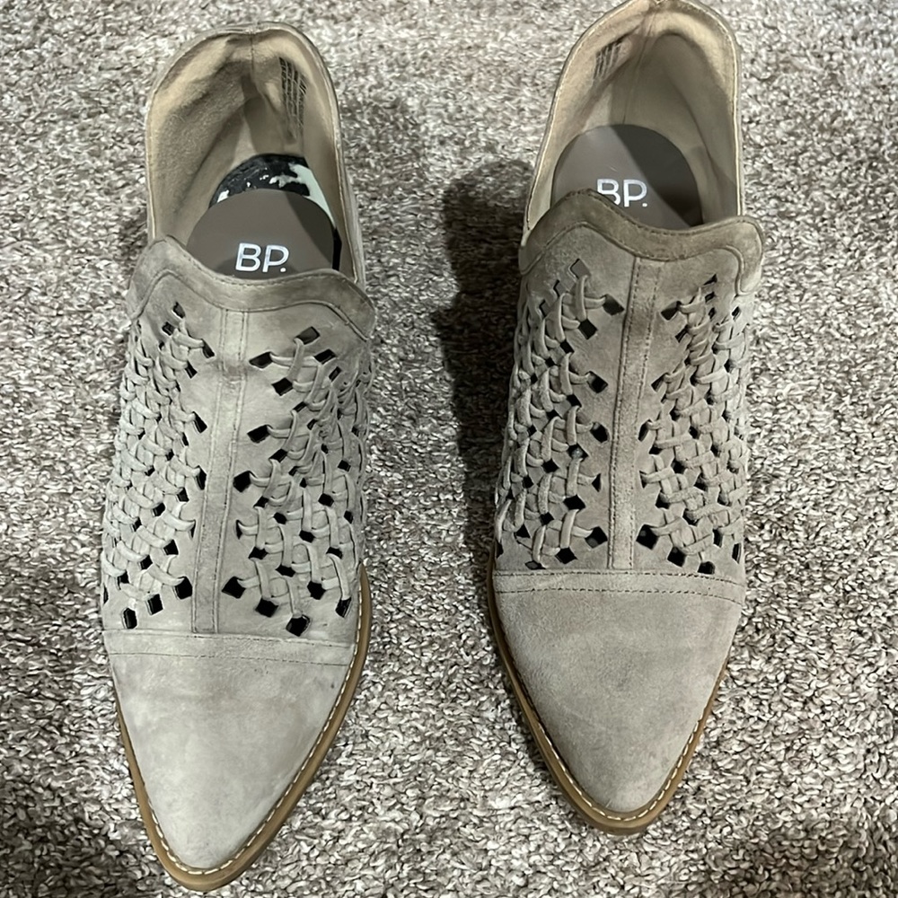 Grey Ankle Bootie Faux Suede